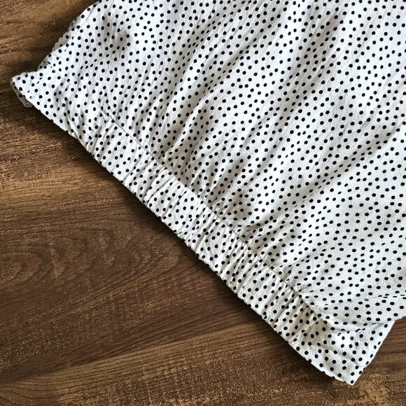 Abercombie & Fitch Twist Front Button Up Shirt, S Black & White Polka Dot - Picture 5 of 10